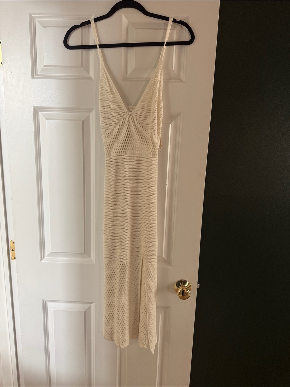 Aritzia Cream Knit V-Neck Midi Dress - Picture 1 of 1